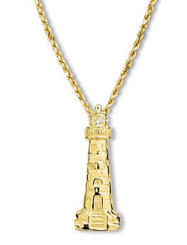 Lighthouse Pendant Large w/Diamond Beacon 