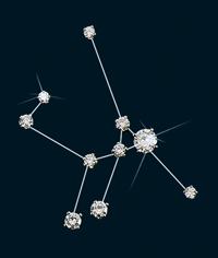Diamond Constellation Lyra Pin 