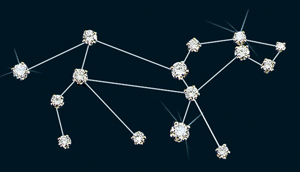 Diamond Constellation Leo Pin 