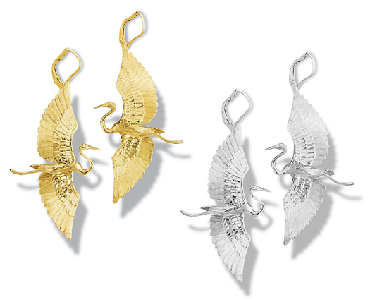 Great Blue Heron Dangle Earrings  