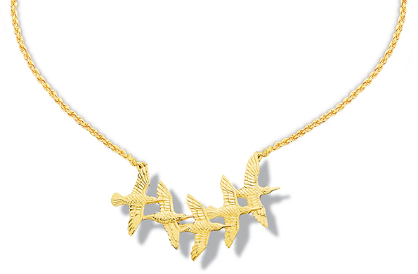 Sanderling Family in Flight Necklace 18