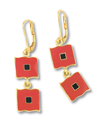 Hurricane Warning Enamel Earrings 