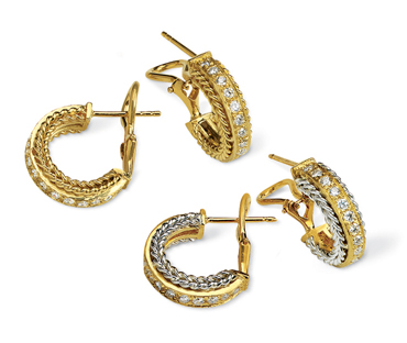 Rope Bands Earrings Diamond 