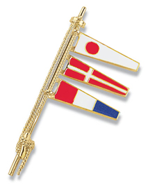 Enamel Numeral Pennant Pin  - triple