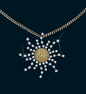 Diamond Sunburst Pendant 