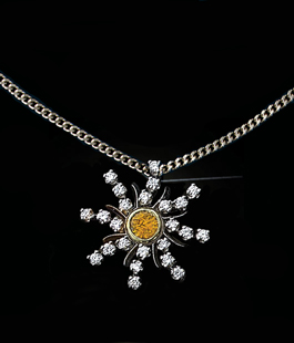 Diamond Sunburst Small Pendant 