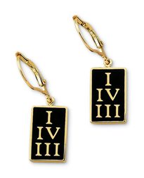 1-4-3 Enamel Roman Numeral Earrings 