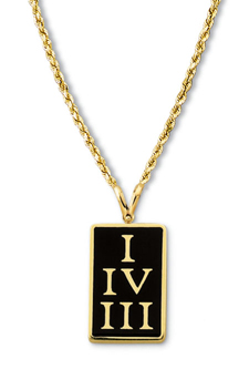 1-4-3 Enamel Roman Numeral Pendant 