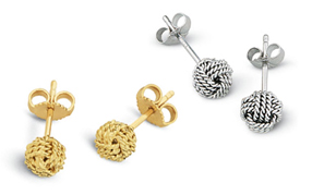 Monkey's Fist Miniature Hand-tied Stud Earrings 