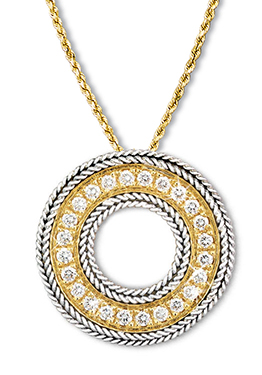 Rope Bands Circle Pendant Diamond Plat