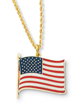 American Flag Small Enamel Pendant 