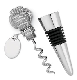 Monkey's Fist Bottle Stopper w/tag Silver