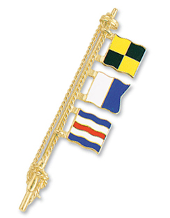 Enamel Code Flag Pin  - 3 Initials