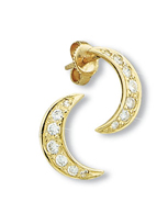 Crescent Moon Diamond Earrings 