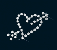 Diamond Heart with Arrow Pin 