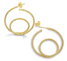 Rope Large Double Encircled Hoop Earrings 