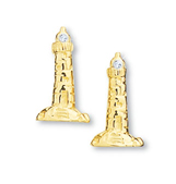 Lighthouse Earrings w/Diamond Beacon 